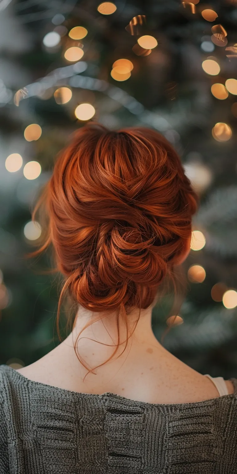 christmas hairstyles Updo, Chignon, French twist, Ballerina bun, Milkmaid braid