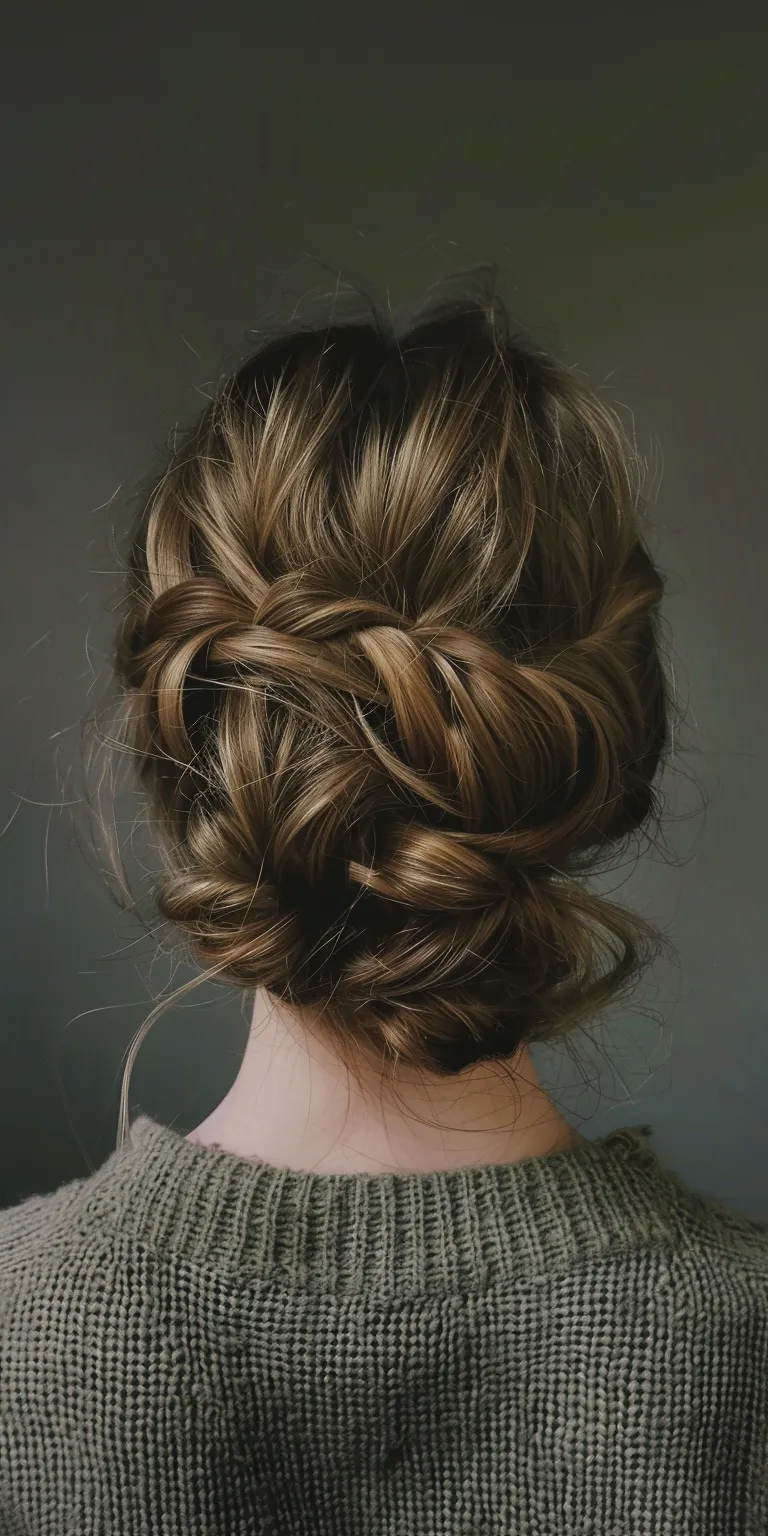 fringe hair styles Updo, Chignon, Milkmaid braid, Waterfall braids, French twist