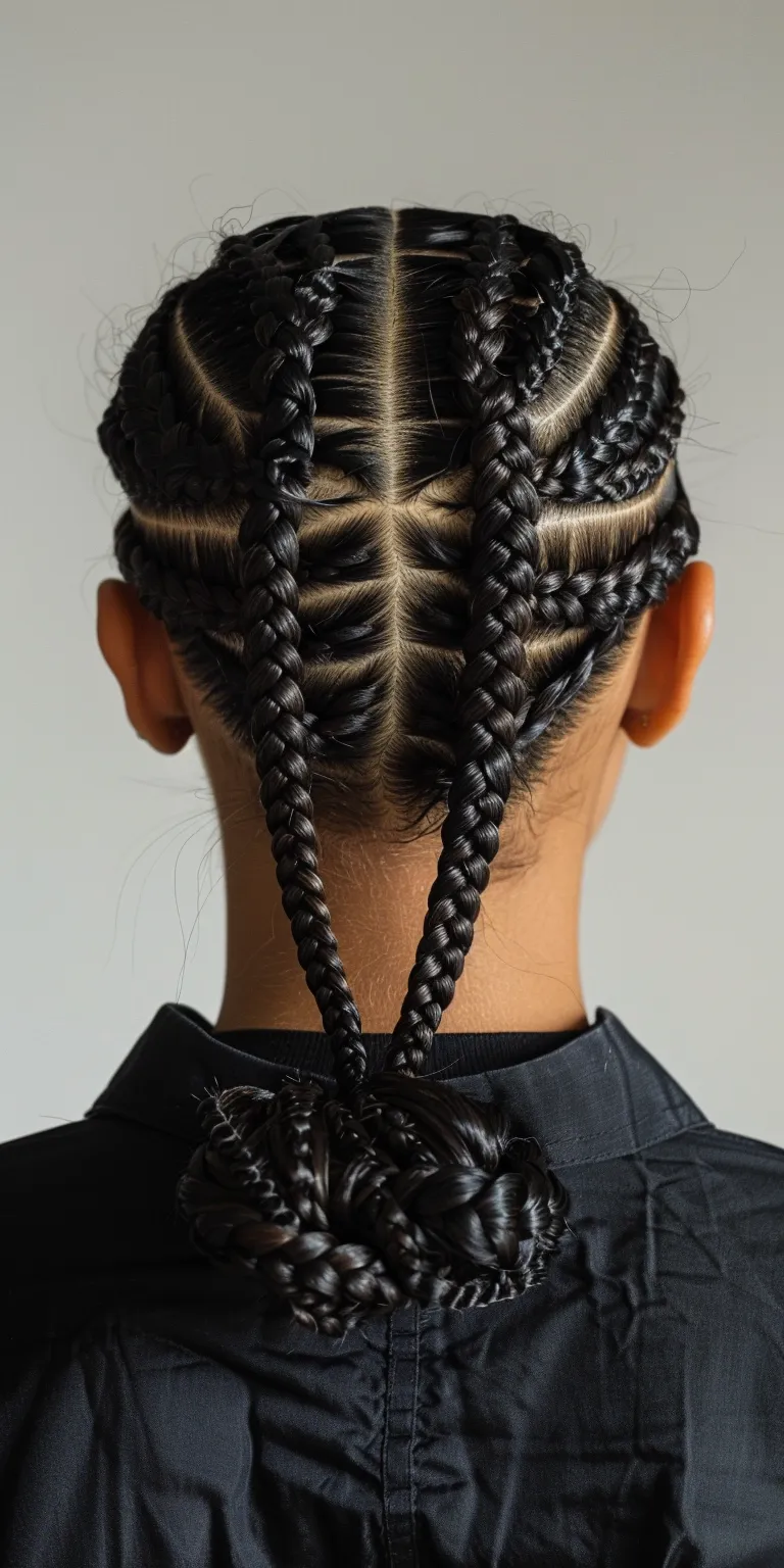 individual braids French twist, Hair twists, Cornrows, Waterfall braids, crimping