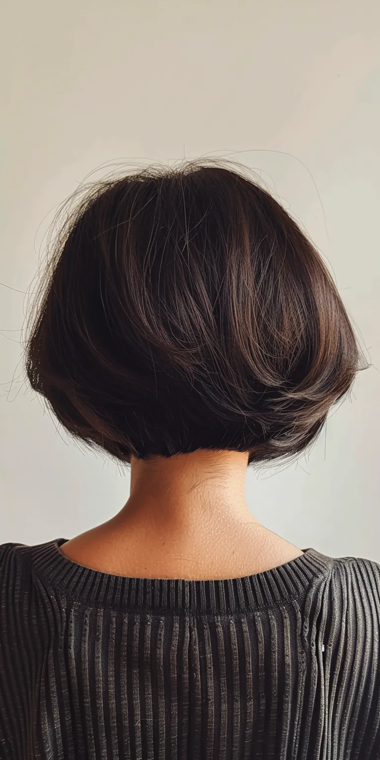 cute hairstyles Chignon, Asymmetric cut, Japanese women's hairstyles, Updo, Bob cut