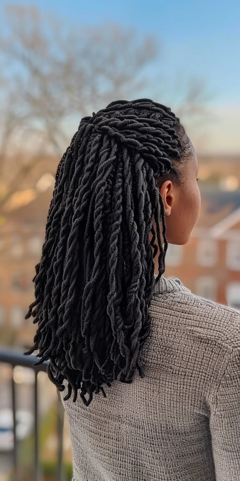 soft locs Hair twists, Crochet braids, Waterfall Boho Stacked bob