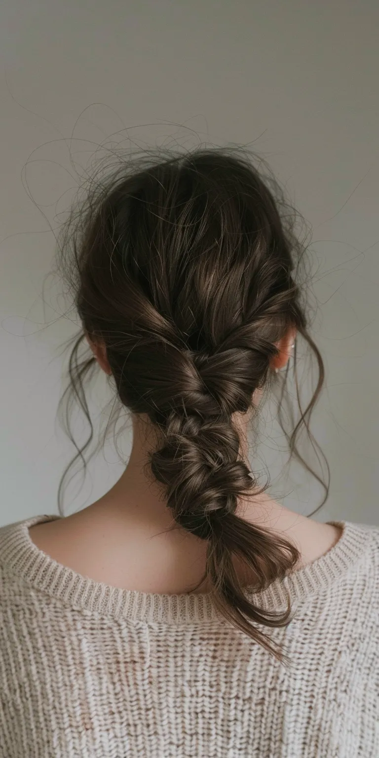 knotless hairstyles French braid, Waterfall braids, Braid, Milkmaid Updo