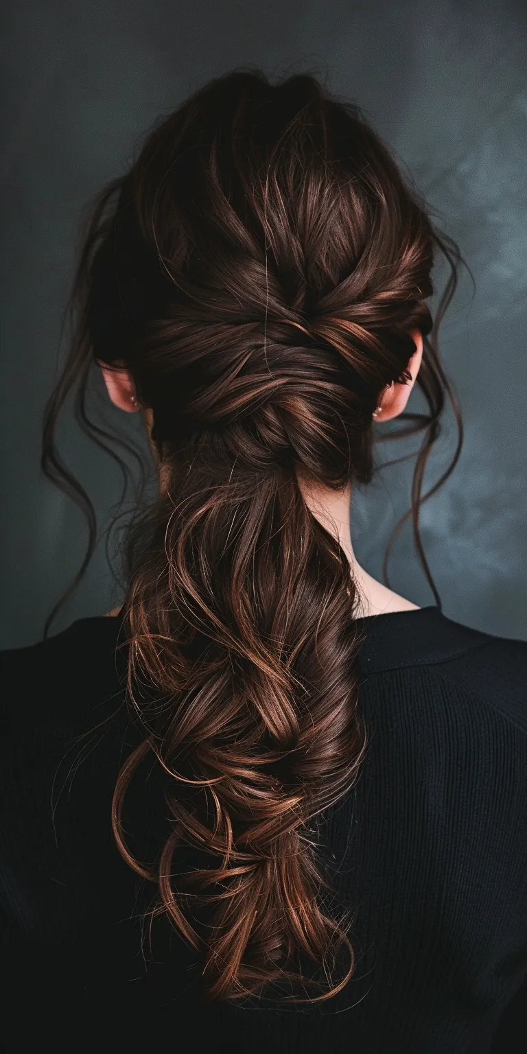 side parting hairstyles female Updo, Chignon, French braid, twist, Milkmaid braid