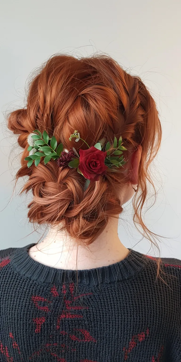 rose hairstyle Updo, Milkmaid braid, French twist, Ballerina bun, Chignon