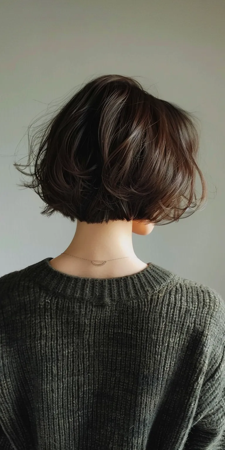 cute short hairstyles Asymmetric cut, Layered hair, Short brush Bob Japanese women's