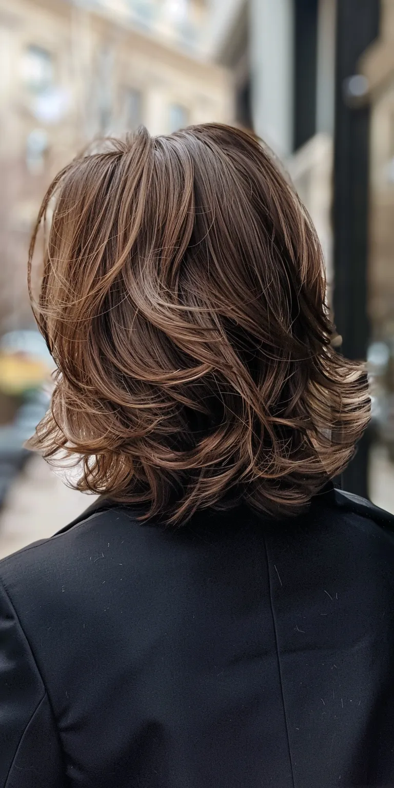 mid length haircuts Digital perm, Asymmetric cut, Layered hair, Bob Ringlets