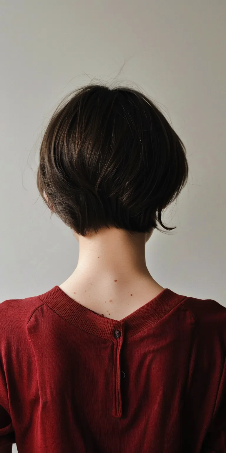 choppy hairstyles Asymmetric cut, Chignon, Japanese women's hairstyles, Layered hair, Tonsure