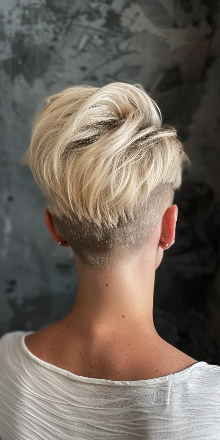 undercut hairstyles women Asymmetric cut, Short brush Pompadour, Pixie back and sides