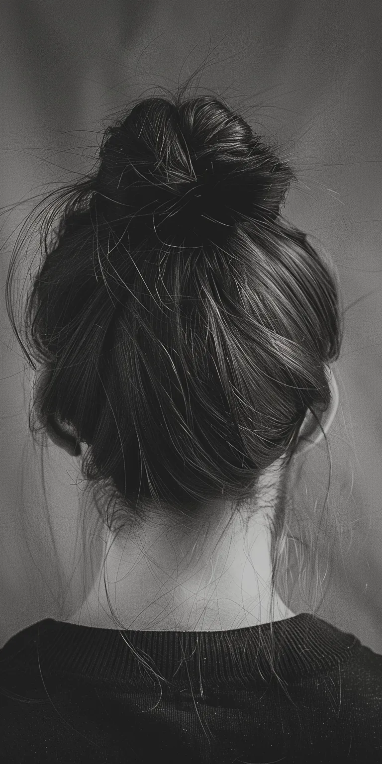 simple hairstyle man Chignon, Updo, Japanese women's hairstyles, Ballerina bun, Milkmaid braid