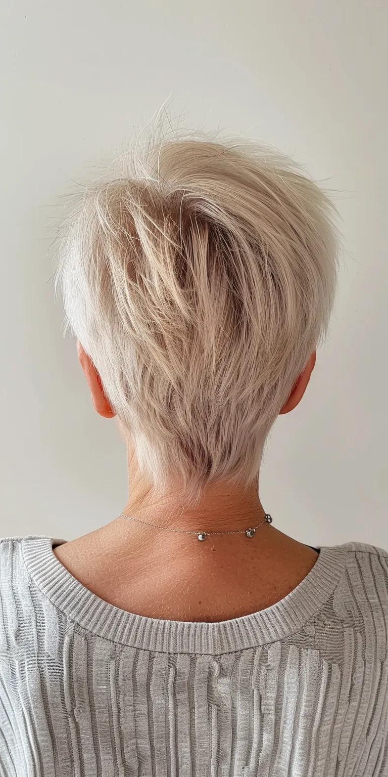 cute short haircuts Asymmetric cut, Short brush Digital perm, Pixie back and sides