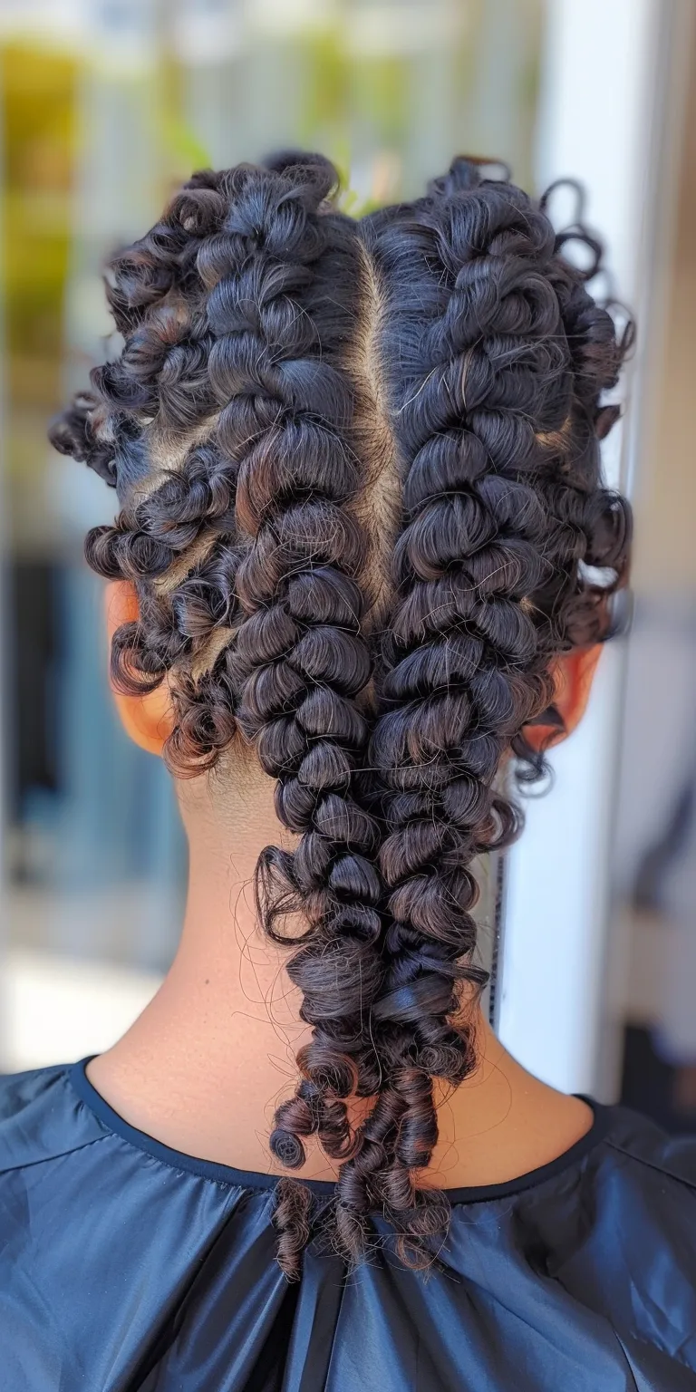 large knotless braids Waterfall braids, Boho Milkmaid braid, Hair twists, French braid