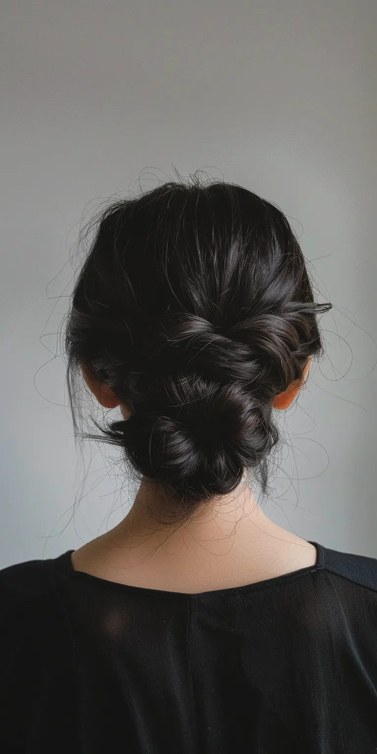 asian hair styles Milkmaid braid, Chignon, Updo, French twist