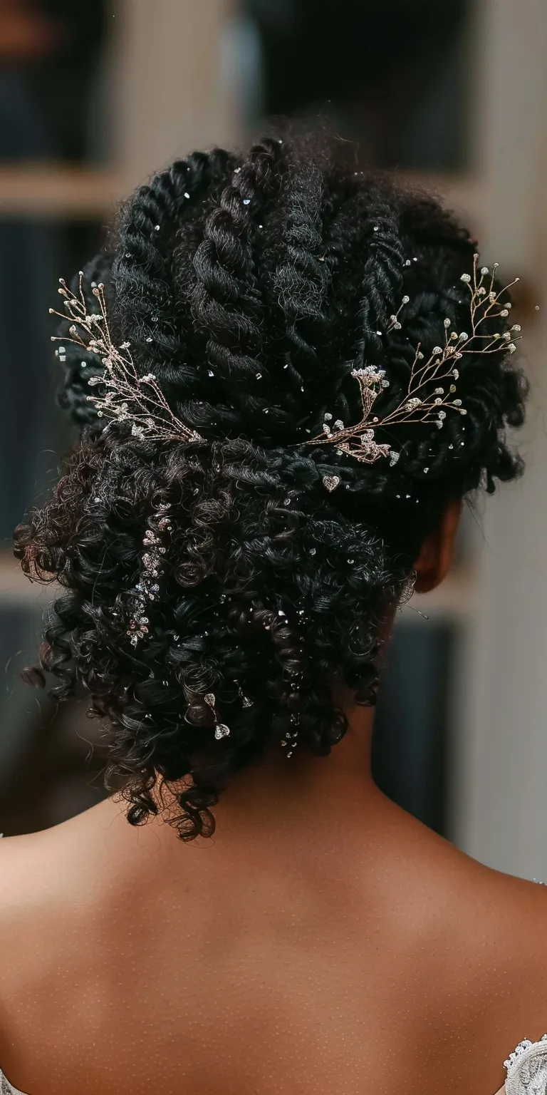 wedding hairstyles for bridesmaids Waterfall braids, Digital perm, Hair twists, Boho Feathered hair