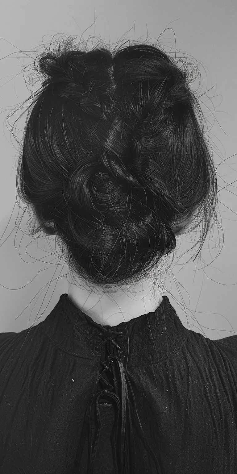 witch hairstyles Chignon, Milkmaid braid, Updo, French twist, braid