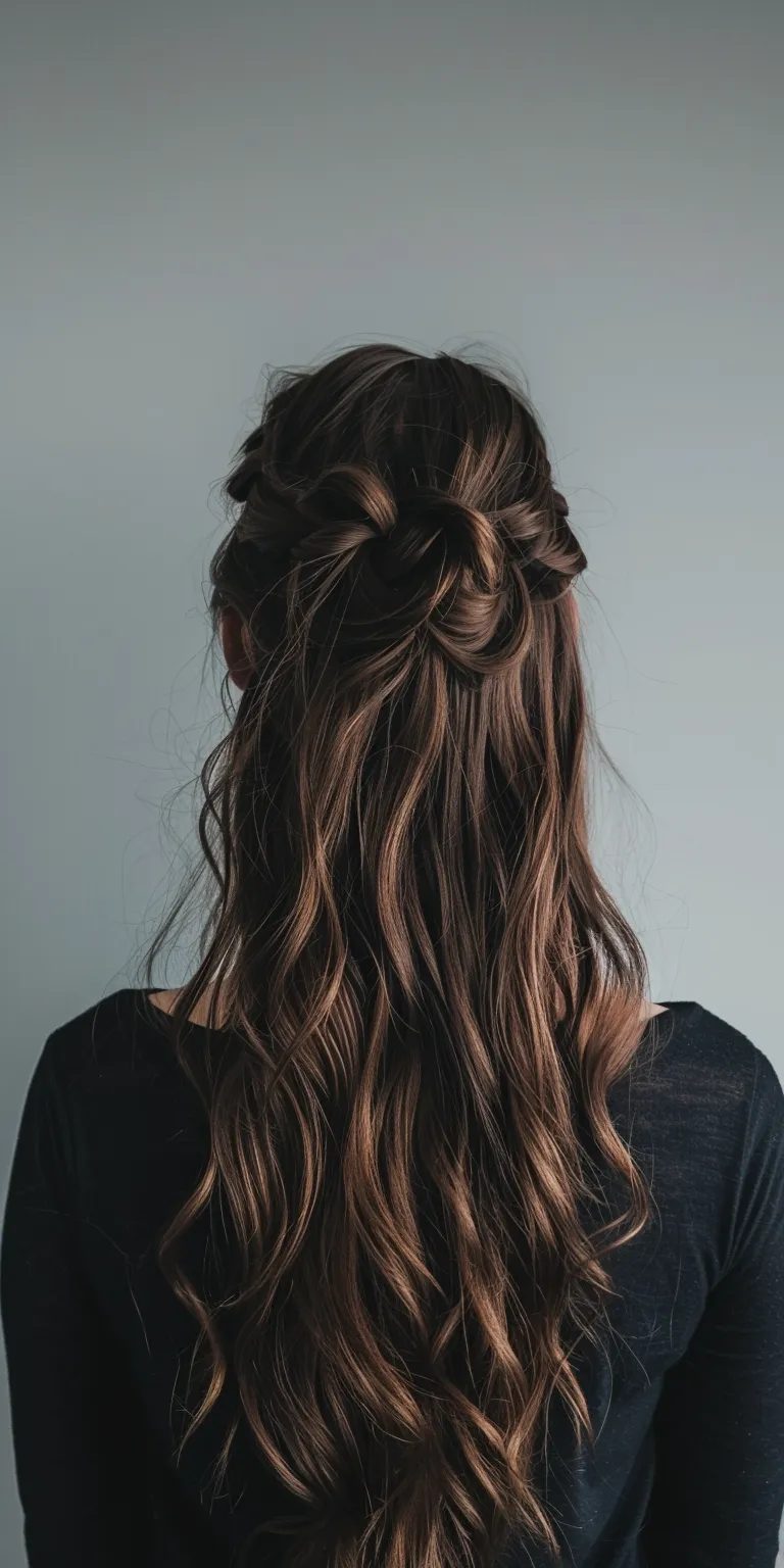 cute simple hairstyles Updo, Waterfall braids, Milkmaid braid, Boho Layered hair