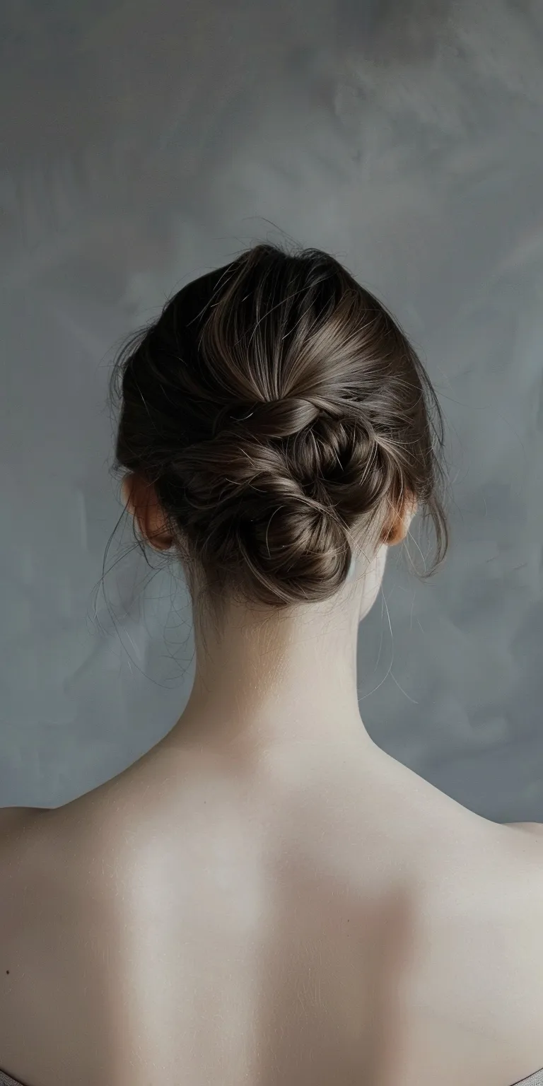 hair bun styles Chignon, Updo, Milkmaid braid, French twist