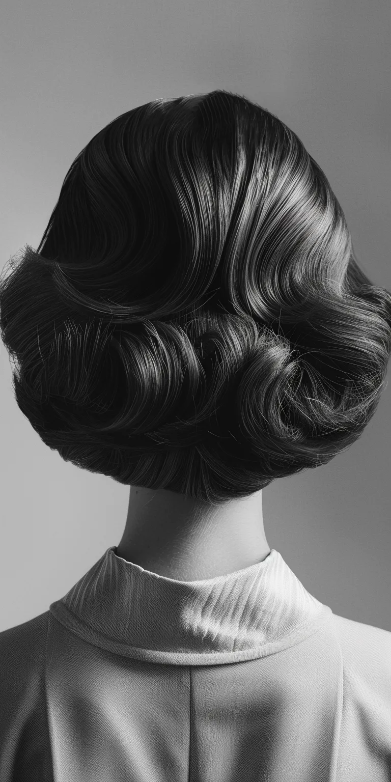 60's hairstyles Chignon, Finger wave, Bouffant, Updo, French twist