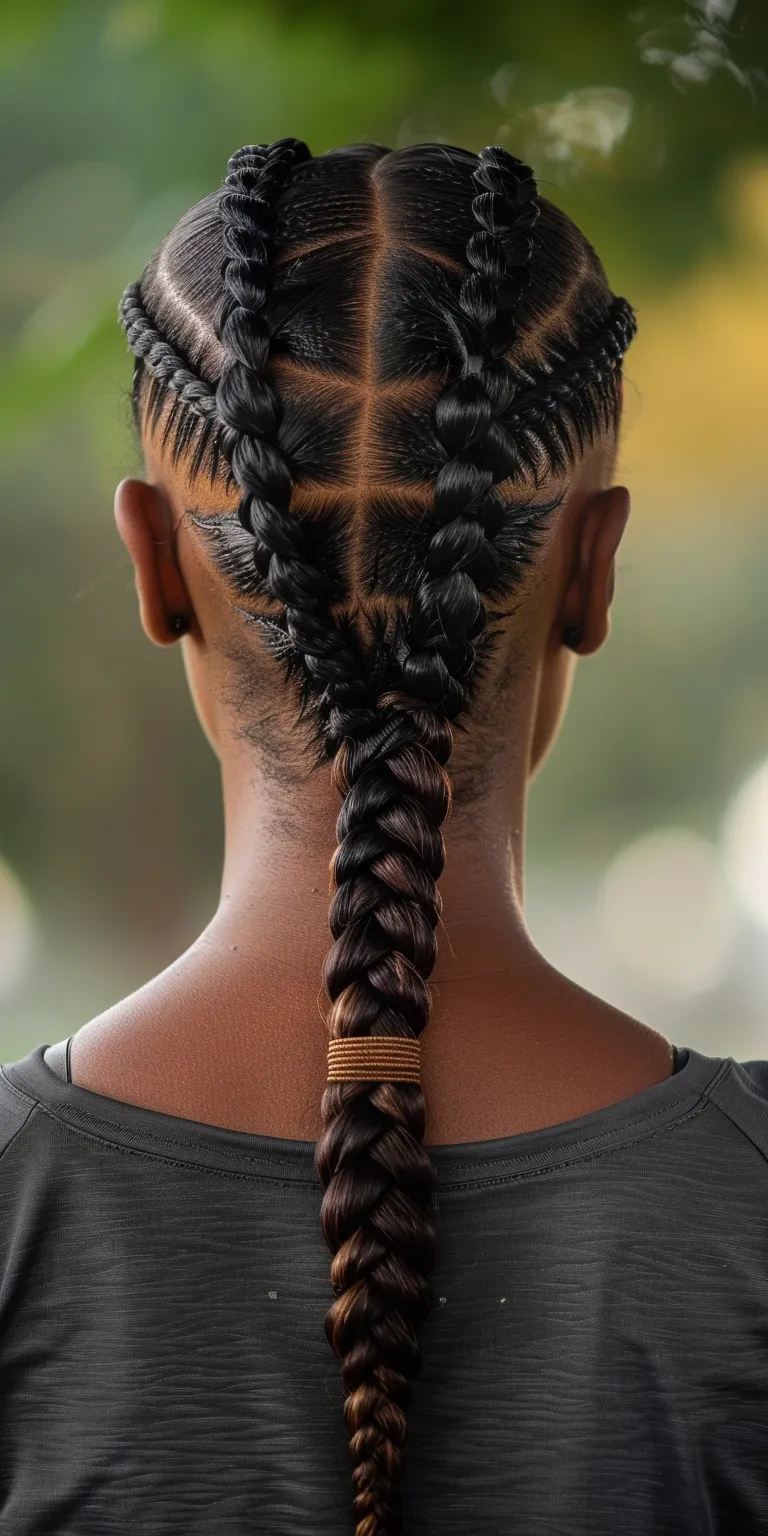 braid ponytail hairstyles French twist, Hair twists, Waterfall braids, Cornrows