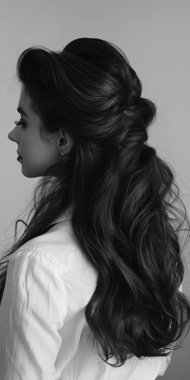 hairstyles for thick hair Milkmaid braid, Updo, Ponytail, Layered hair, Chignon