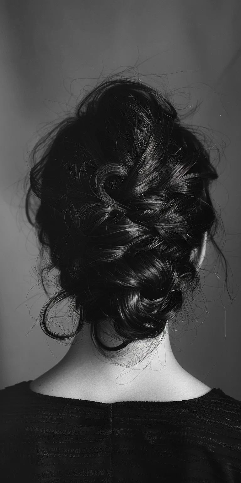 professional hairstyle Chignon, Milkmaid braid, French Updo, Waterfall braids