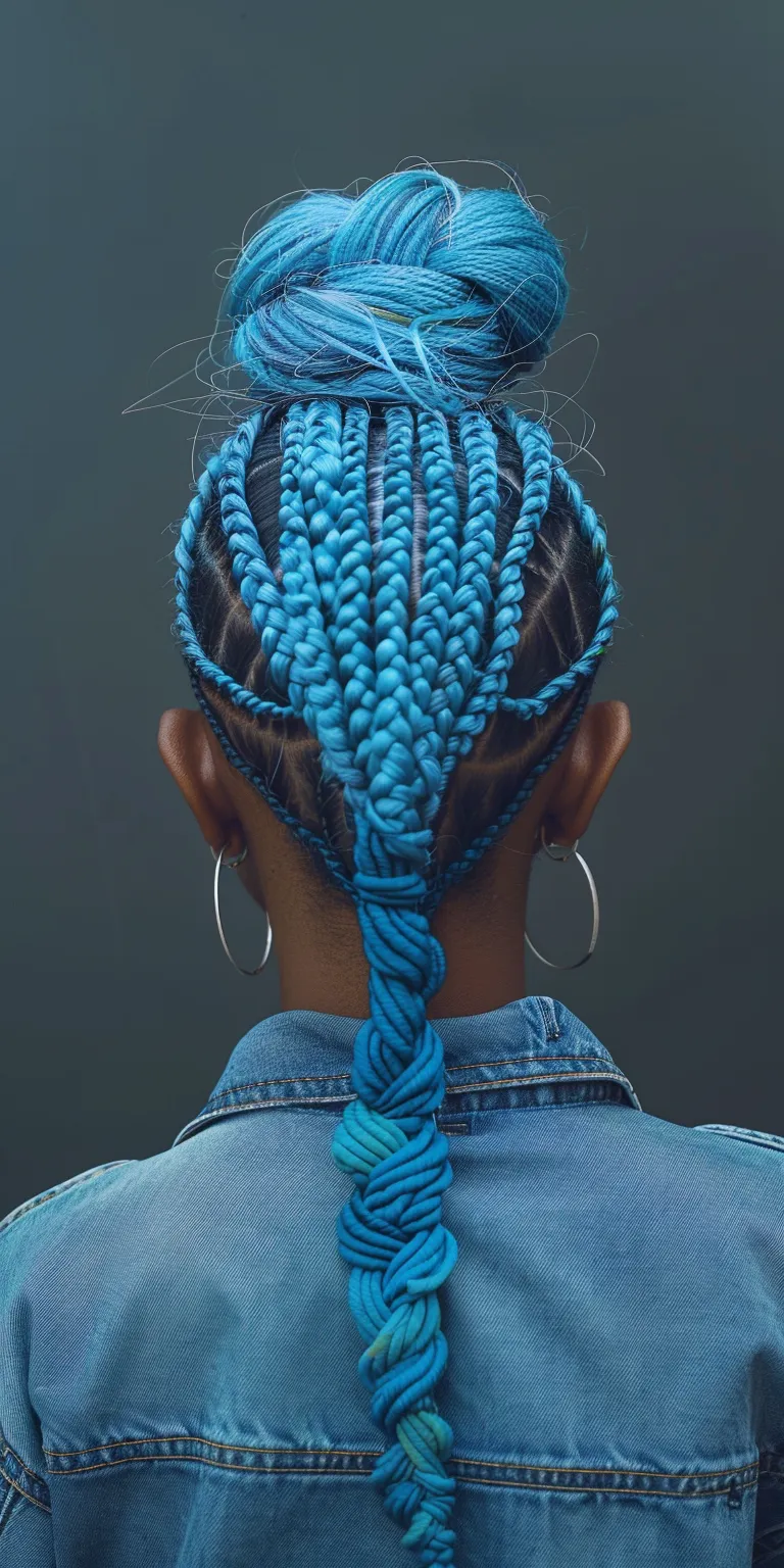 blue box braids Waterfall braids, Hair twists, Cornrows, Crochet Braid