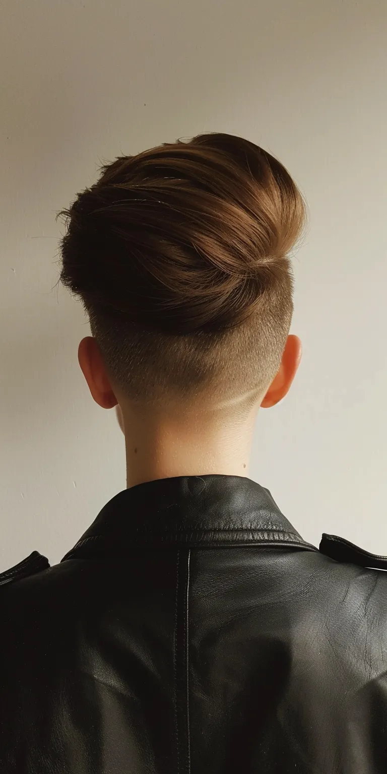 undercut slick back Pompadour, Asymmetric cut, Short brush Professional Mohawk