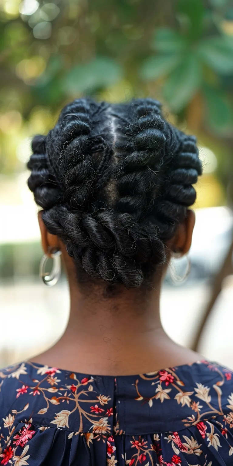 protective hairstyles for natural hair Waterfall braids, French twist, Hair twists, Finger wave, Crochet braids