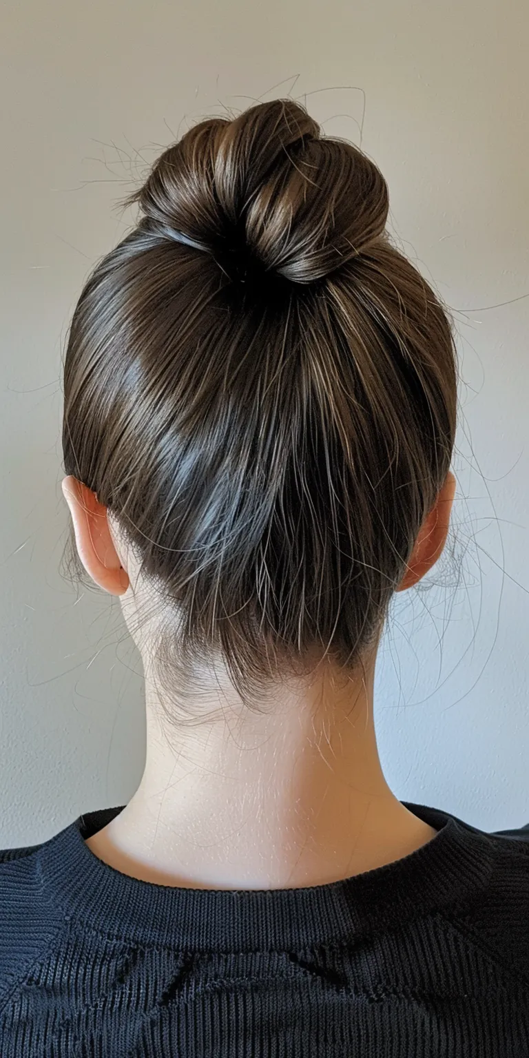 slick back bun Chignon, Ballerina bun, French twist, Updo, Japanese women's hairstyles