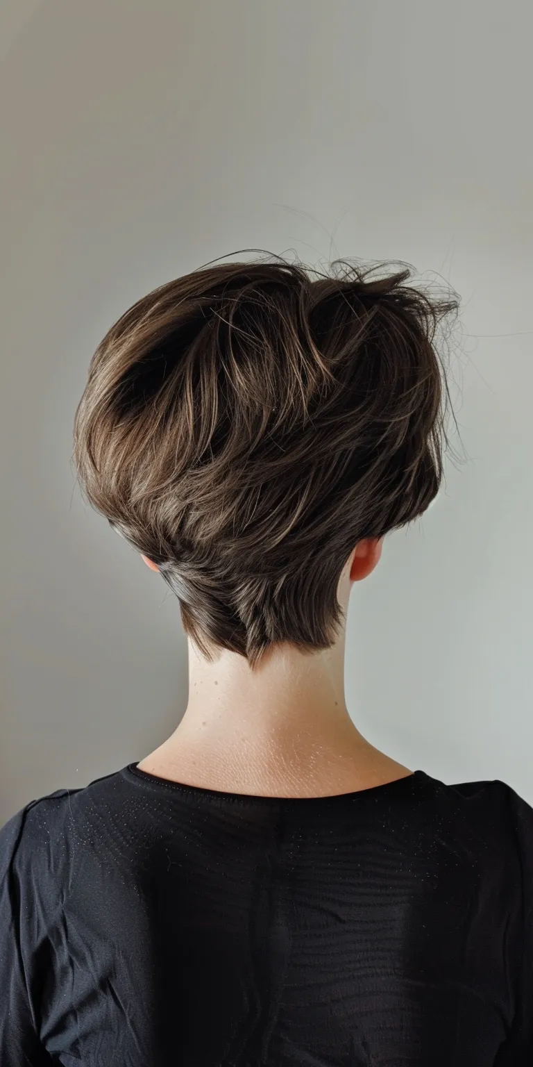 ideas for short hair styles Asymmetric cut, Chignon, Updo, French twist, Pompadour