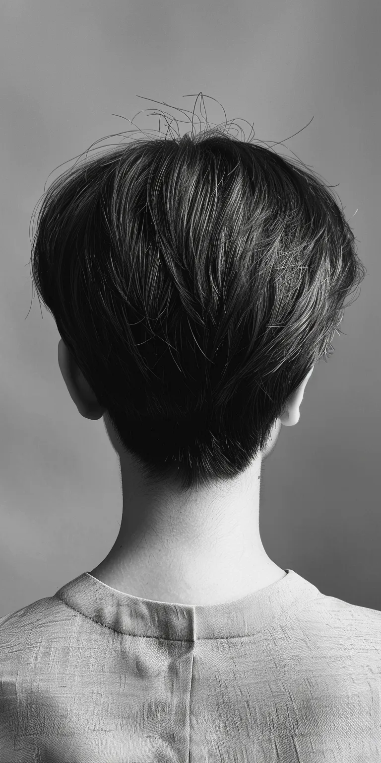 short haircuts for straight hair Asymmetric cut, Short brush Pixie Tonsure, Butterfly haircut