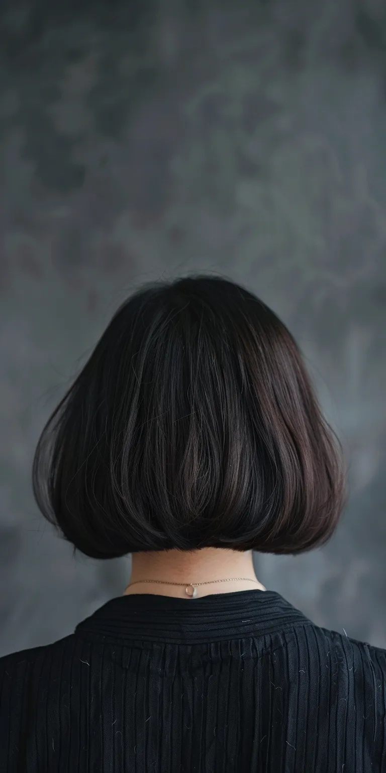 chin length haircuts Asymmetric cut, Bob Japanese women's hairstyles, Short brush Layered hair