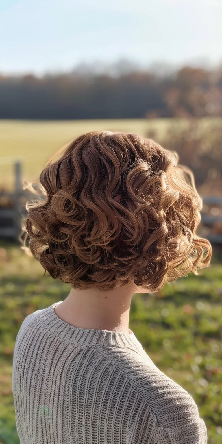 short curly bob Milkmaid braid, Ringlets, Digital perm, Updo, Finger wave