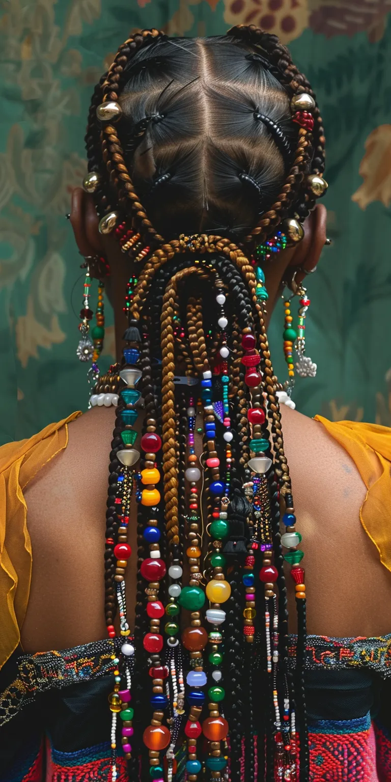 tribal braids with beads Boho braids, Japanese women's hairstyles, Hair twists, Dreadlocks, Milkmaid braid