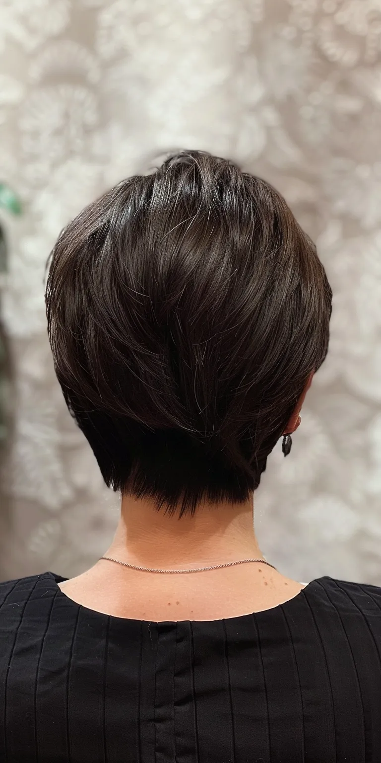 short wigs Asymmetric cut, Short brush Japanese women's hairstyles, Digital perm, Pompadour