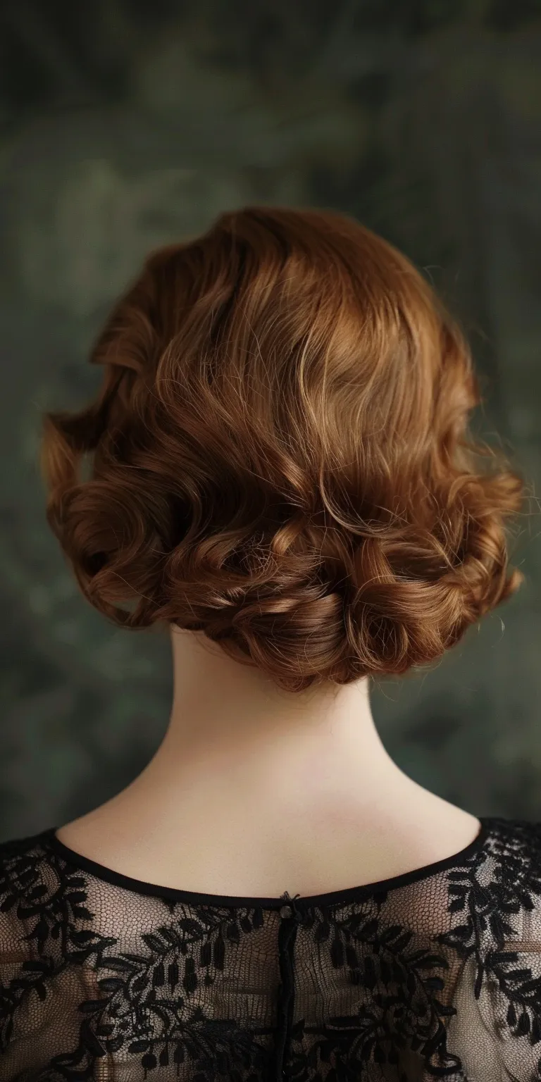 1920s hairstyles Milkmaid braid, Updo, Finger wave, Chignon, Historical Christian