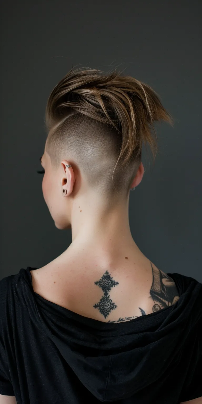 undercut hairstyles women Asymmetric cut, Butterfly haircut, Mohawk, Pompadour, Short back and sides