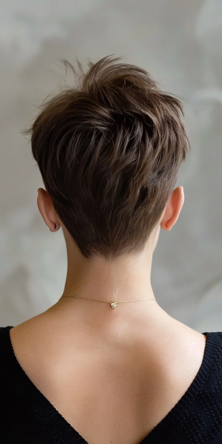 short haircuts for round faces Asymmetric cut, Short brush Butterfly haircut, Pixie Tonsure