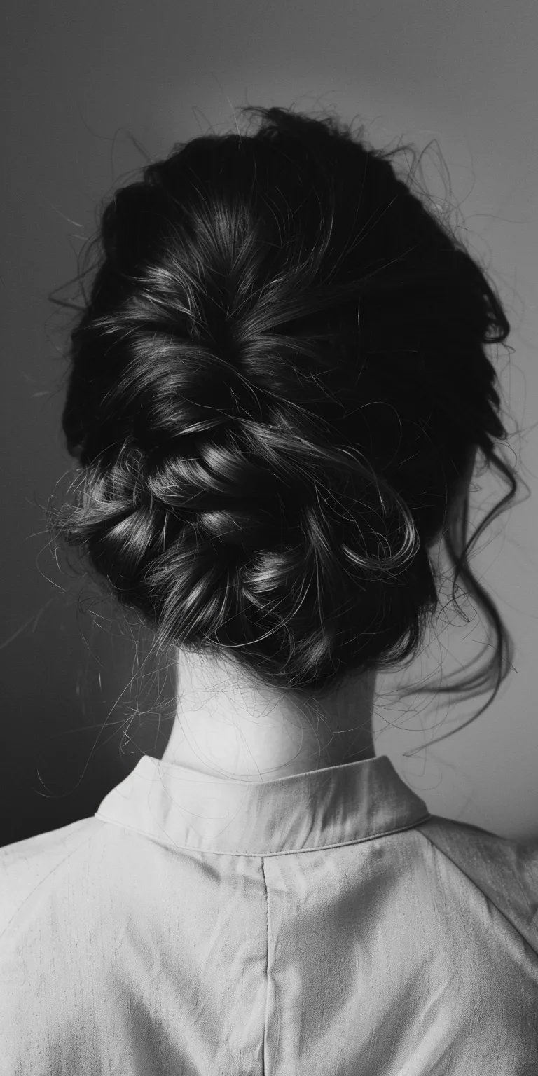 hair up hairstyles Chignon, Updo, French braid, Milkmaid twist