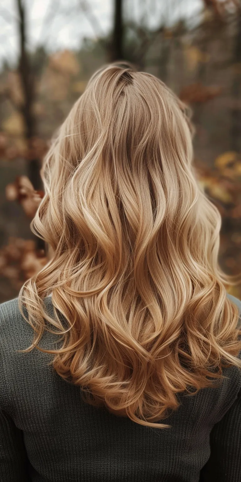 blonde hair styles Layered hair, Digital perm, Feathered Ringlets, Long