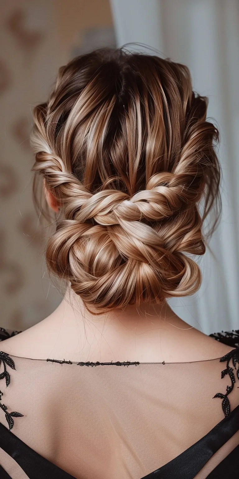 different types of hair styles Waterfall braids, Updo, Chignon, French braid, twist