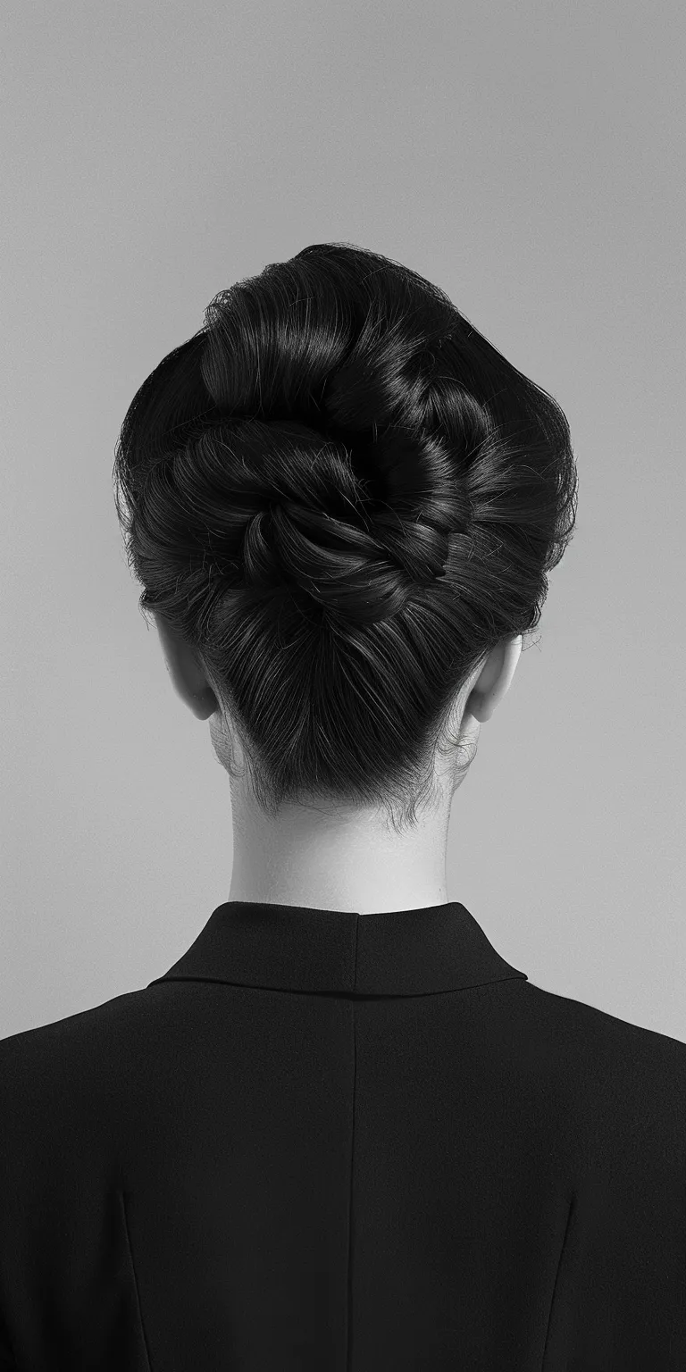 oval shape hairstyle Chignon, Updo, French twist, Japanese women's hairstyles, Ballerina bun