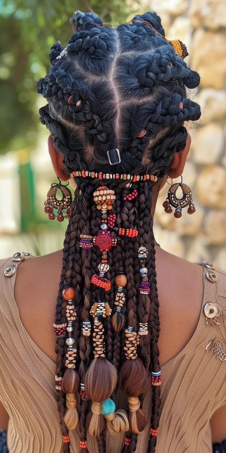 tribal braids with beads Hair twists, Boho braids, Dreadlocks, Waterfall Crochet