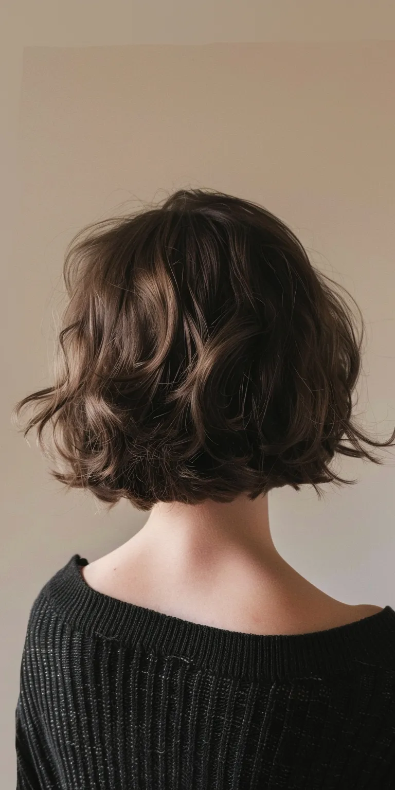 tiktok hairstyles Asymmetric cut, Digital perm, Bob Layered hair, Short brush cut