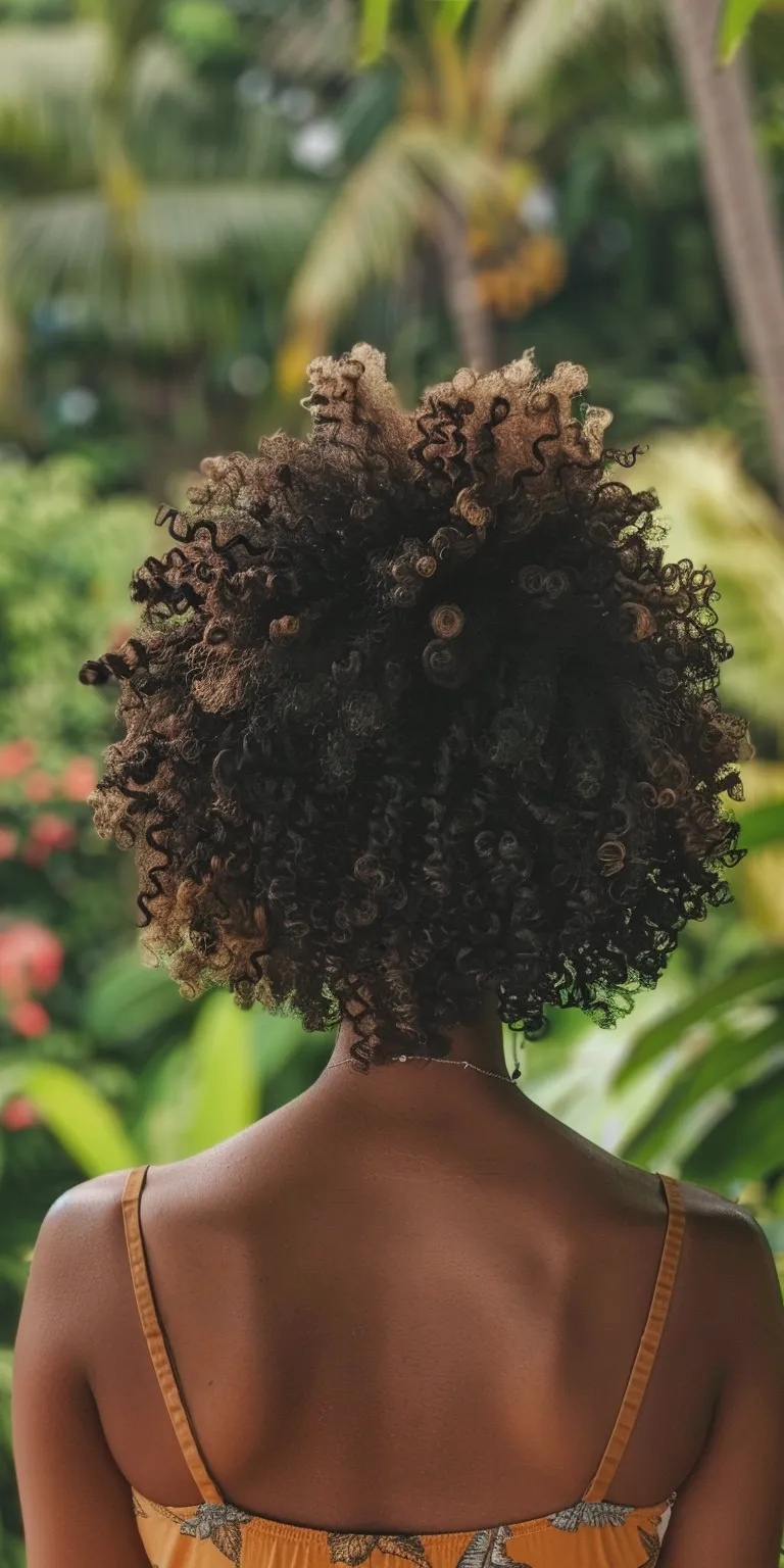 summer hairstyles Kinky hair, Afro puffs, Digital perm, Crochet braids, Curly hair