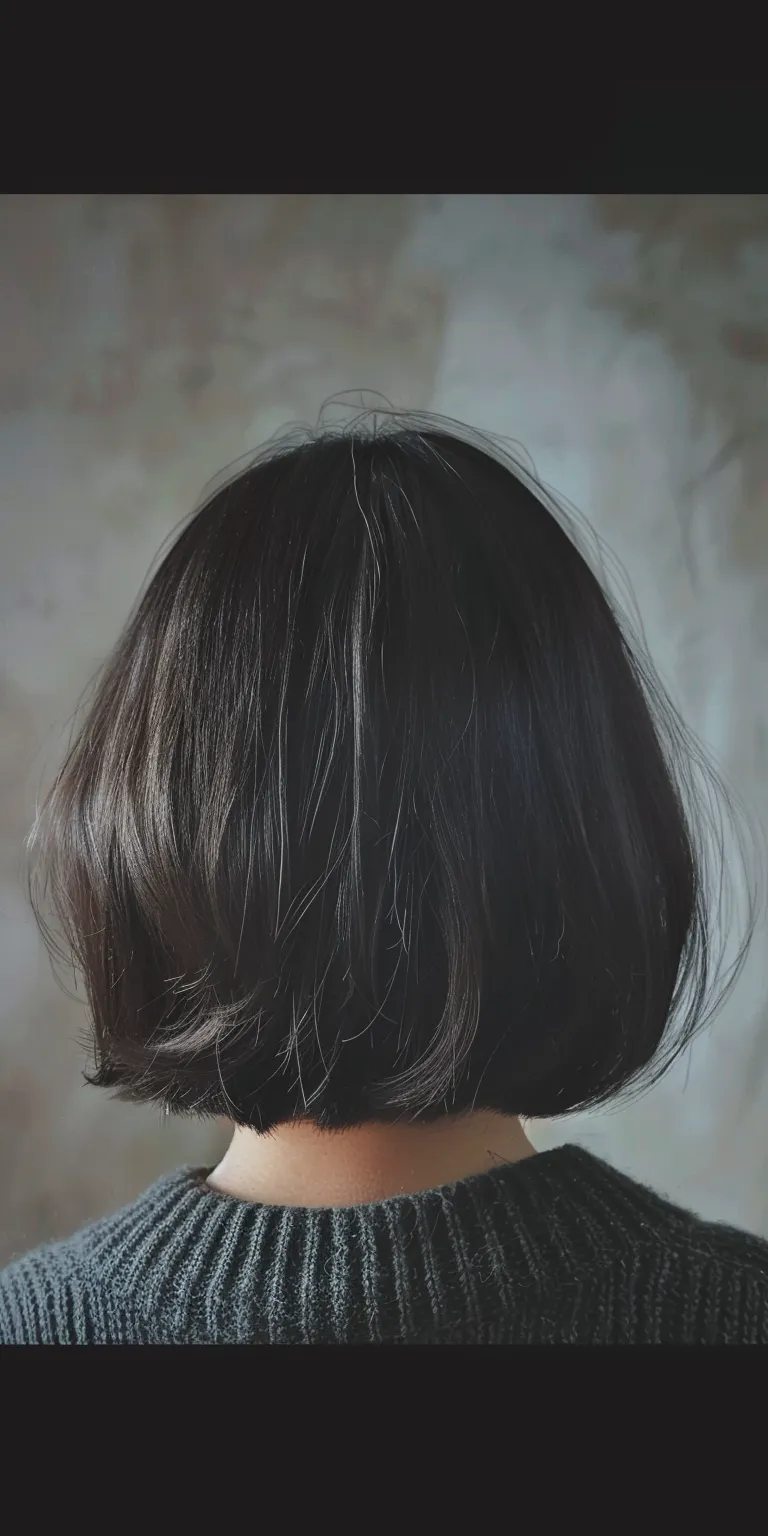 wispy bangs Asymmetric cut, Bob Japanese women's hairstyles, Layered hair, Short brush cut