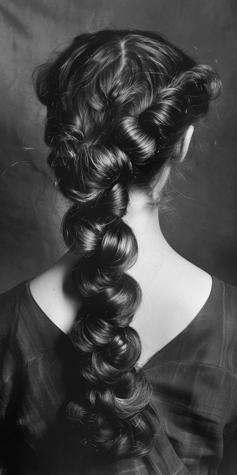 1920s hairstyles for long hair Milkmaid braid, French Waterfall braids, Chignon, twist