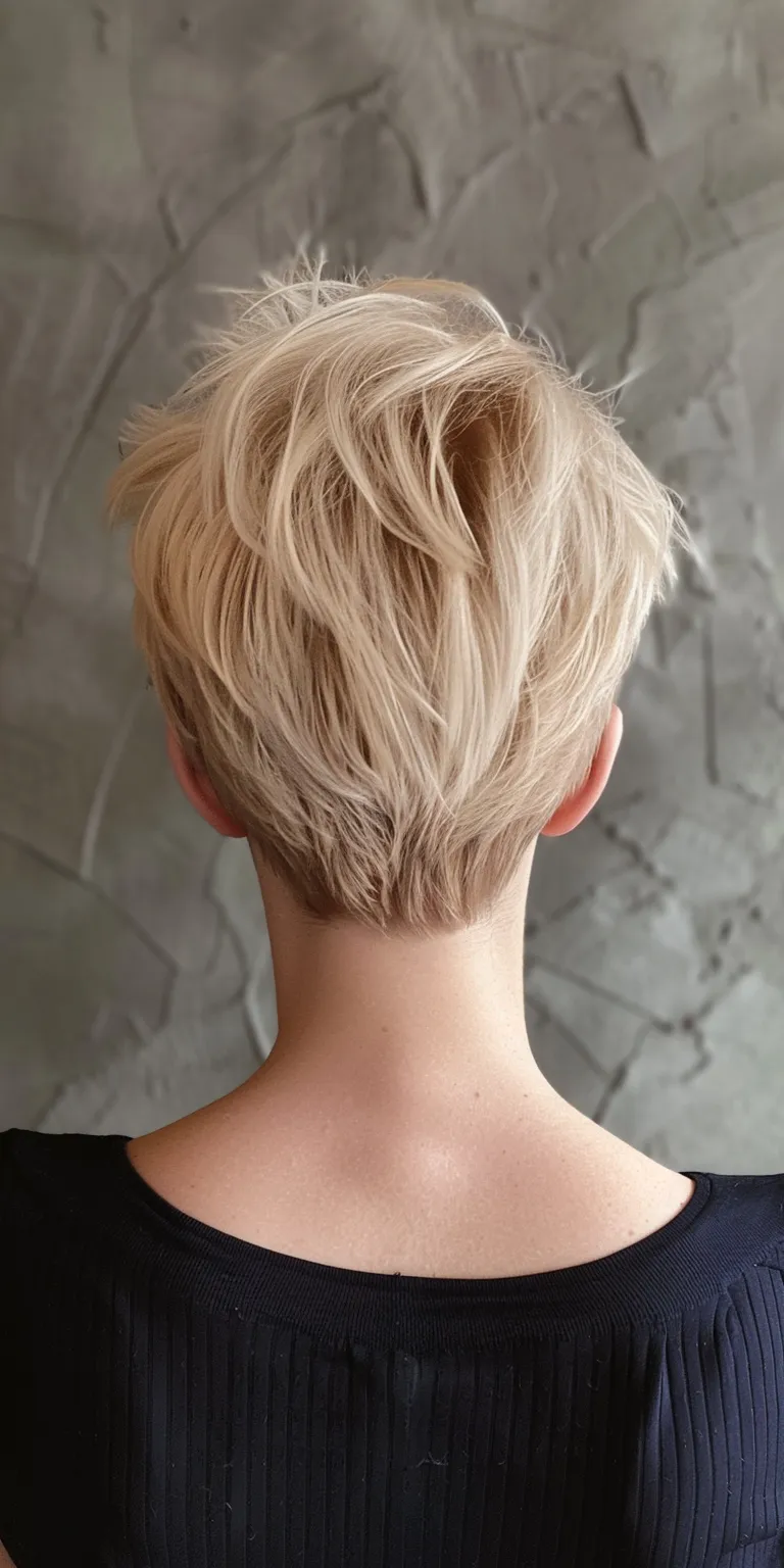 fun hairstyles Asymmetric cut, Pixie Short brush Digital perm, Professional cut