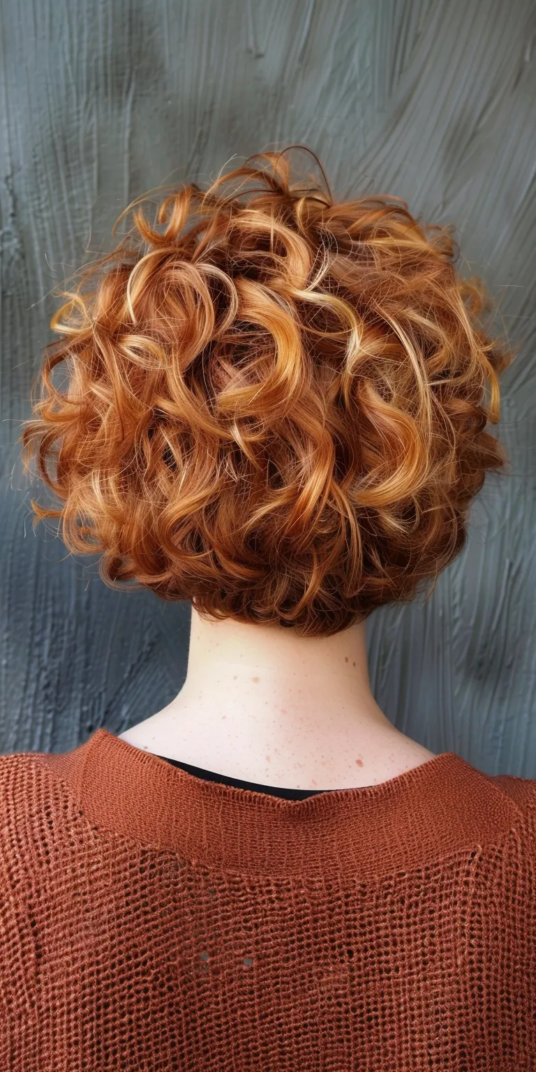 curly hairstyles for short hair Digital perm, Asymmetric cut, Updo, Short brush Layered