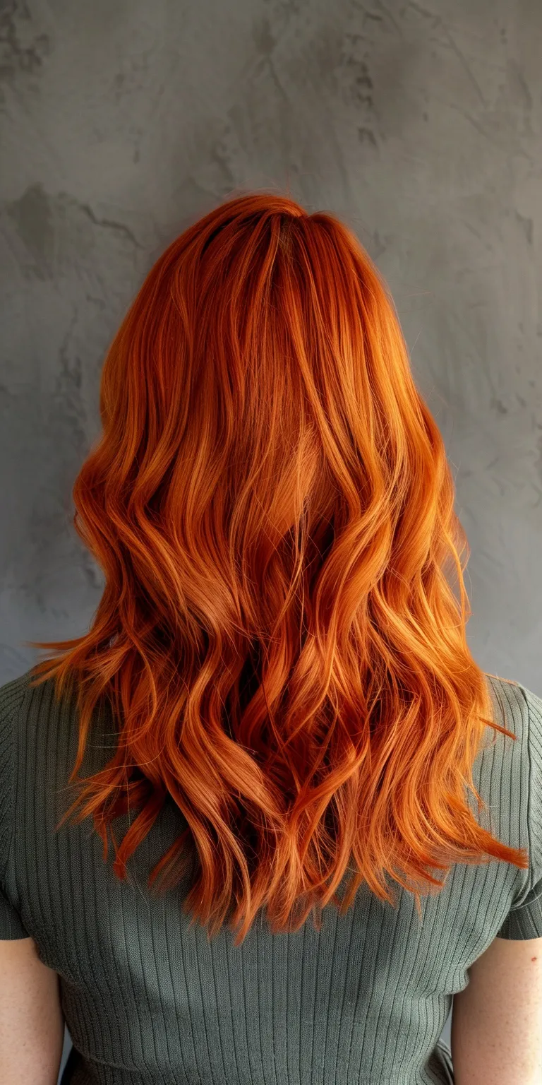 red hair styles Asymmetric cut, Kiss curl, Feathered hair, Layered Mermaid