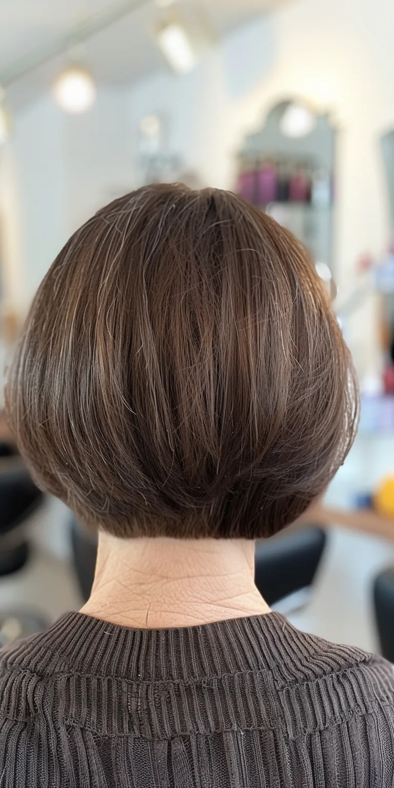 haircuts for thin fine hair Asymmetric cut, Short brush Professional Bob Digital perm